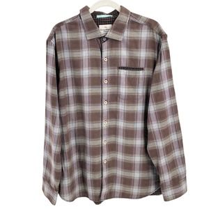 Tommy Bahama Mens Size XL Modern Fit Long Sleeve Shirt Contrast Plaid Button-Up